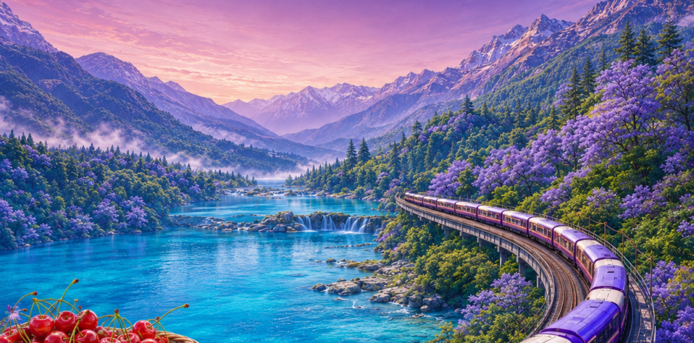 Jacaranda blossom Yunnan 蓝花楹 · China Express Travel Yunnan tour