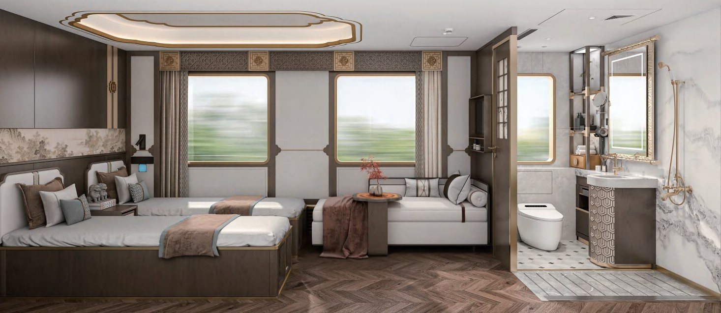 Yayun cabin and bathroom 雅韵客房与卫浴 Yayun cabin and bathroom 雅韵客房与卫浴 · China Express Travel Baiyun Express