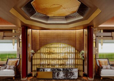 Octagonal gilded ceiling of the welcome hall 雅·少城迎宾大厅八角穹顶 · China Express Travel Golden Panda Express