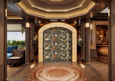 Welcome hall entrance screen 雅·少城迎宾端景 · China Express Travel Golden Panda Express