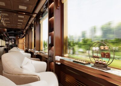 Window seat in the observation car 览·云阙临窗卡座 · China Express Travel Golden Panda Express