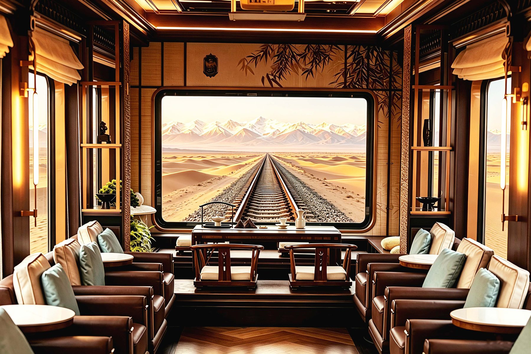 Tea carriage panoramic end window 锦集茶肆观景窗 · China Express Travel Tianfu Express