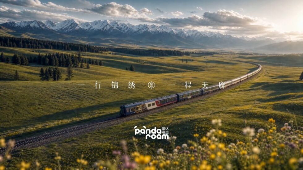 Tianfu Express crossing an alpine meadow 锦绣天府号穿行高山草甸