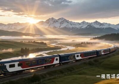 Tianfu Express at sunrise in Xinjiang 锦绣天府号新疆日出 · China Express Travel
