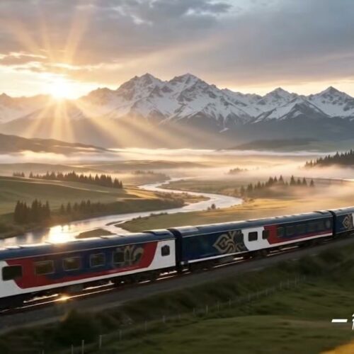 Tianfu Express at sunrise in Xinjiang 锦绣天府号新疆日出 · China Express Travel