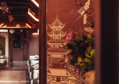 Pagoda bar in the welcome carriage 锦雅宋式酒肆 · China Express Travel Tianfu Express
